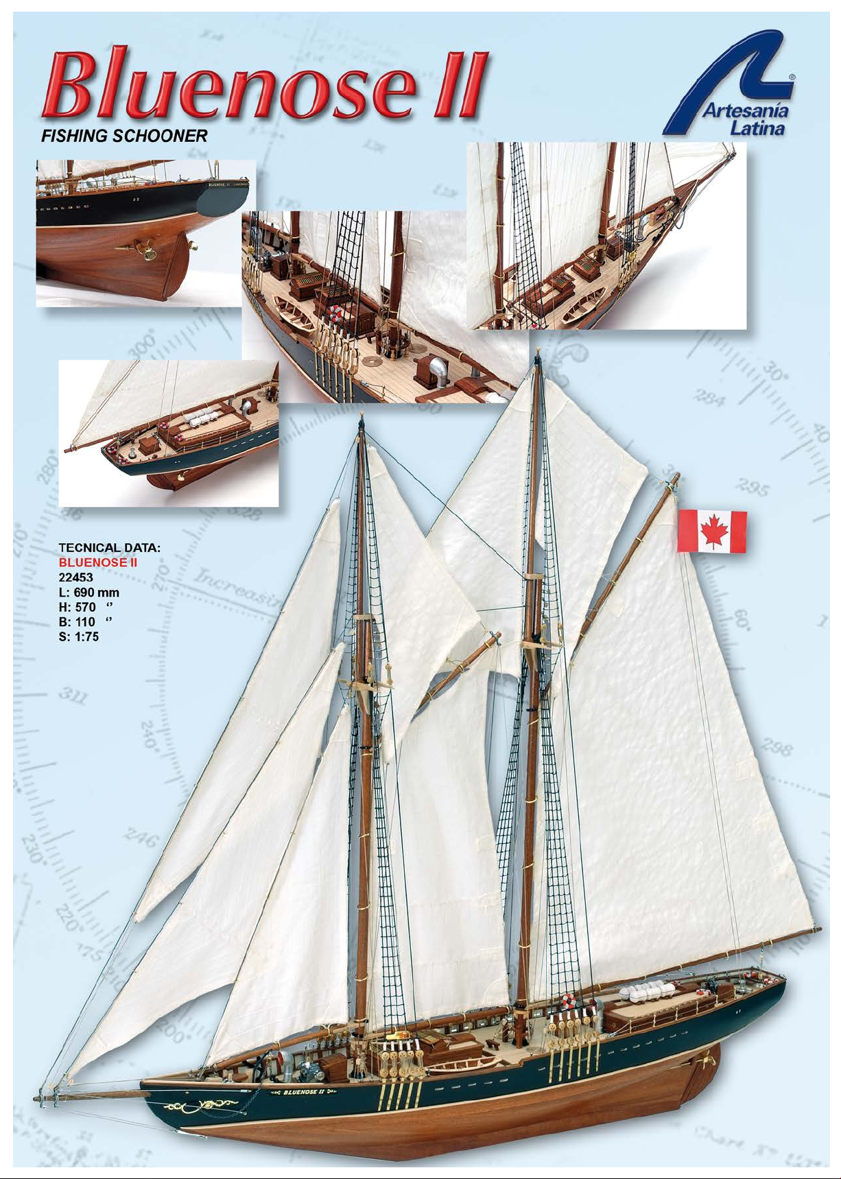 Manual Artesanía Latina set 22453 Boatkits Bluenose II