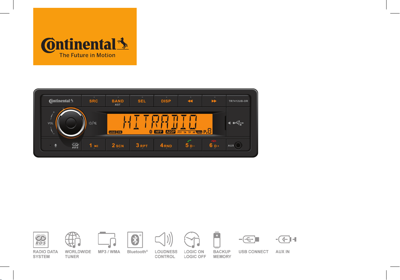 日本語取説 周波数設定 たのめ Continental TR7412UB-OR 1DIN