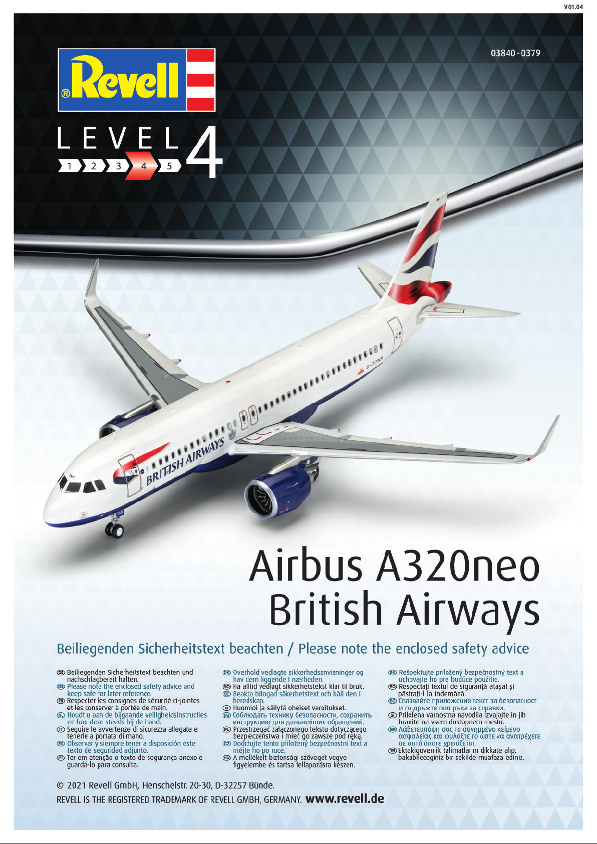 Manual Revell Set Airplanes Airbus A Neo British Airways