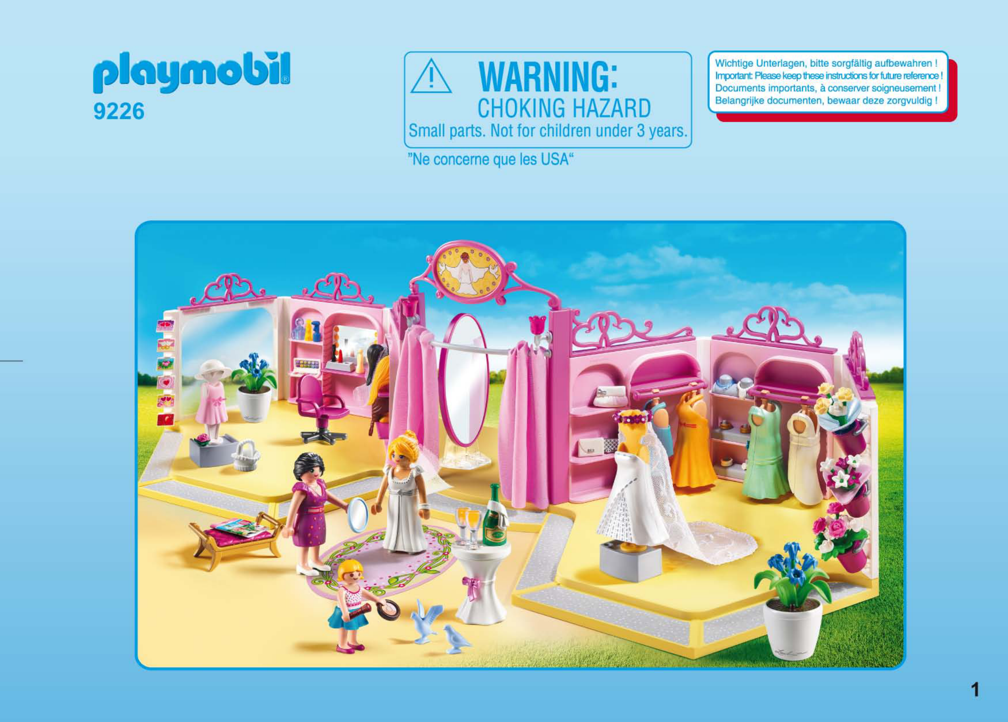 Mode d emploi Playmobil set 9226 Wedding Boutique robes de mariee