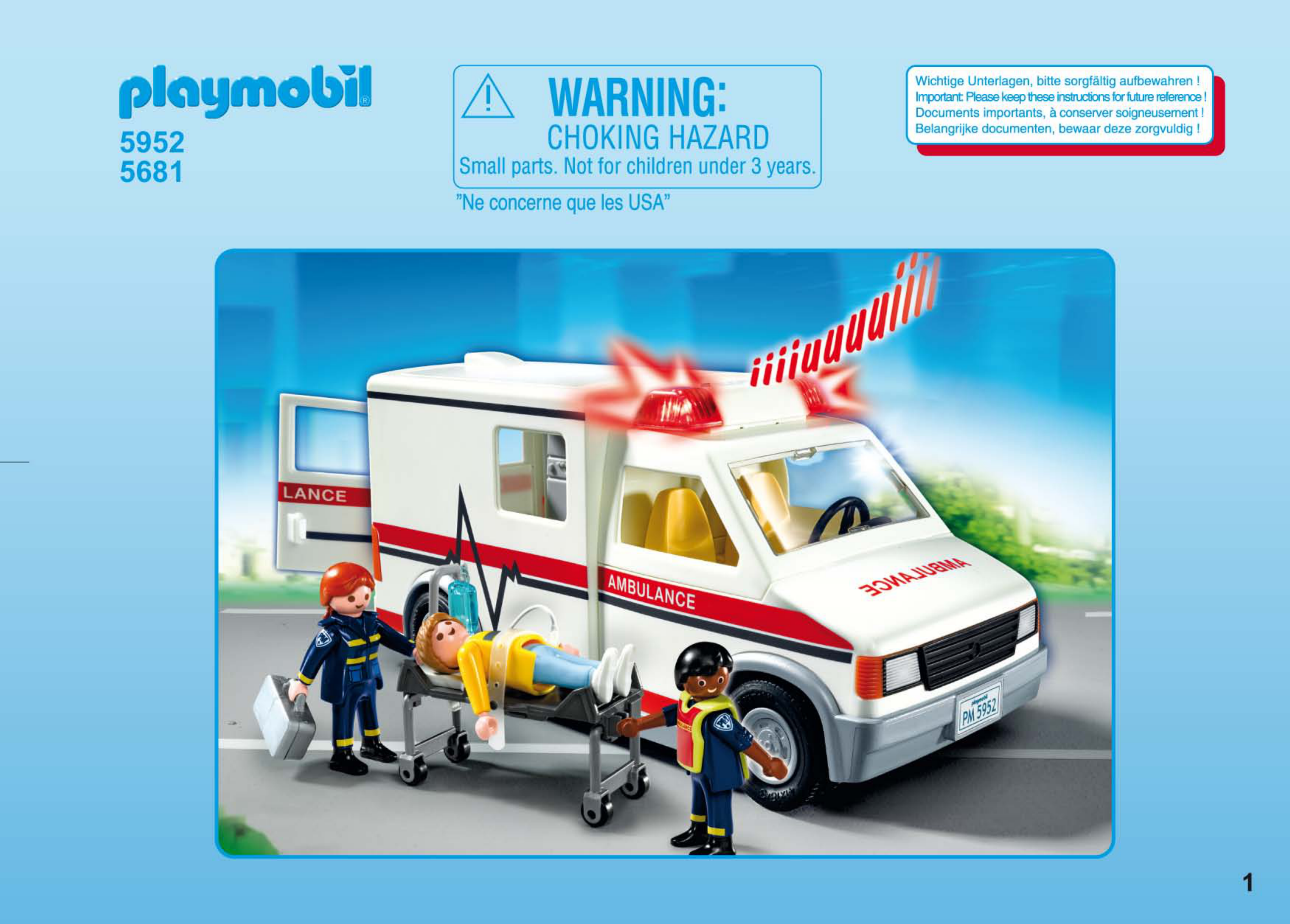 Manual Playmobil set 5681 Rescue Ambulance