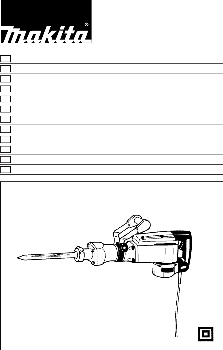 Manual Makita HM1500 Demolition Hammer