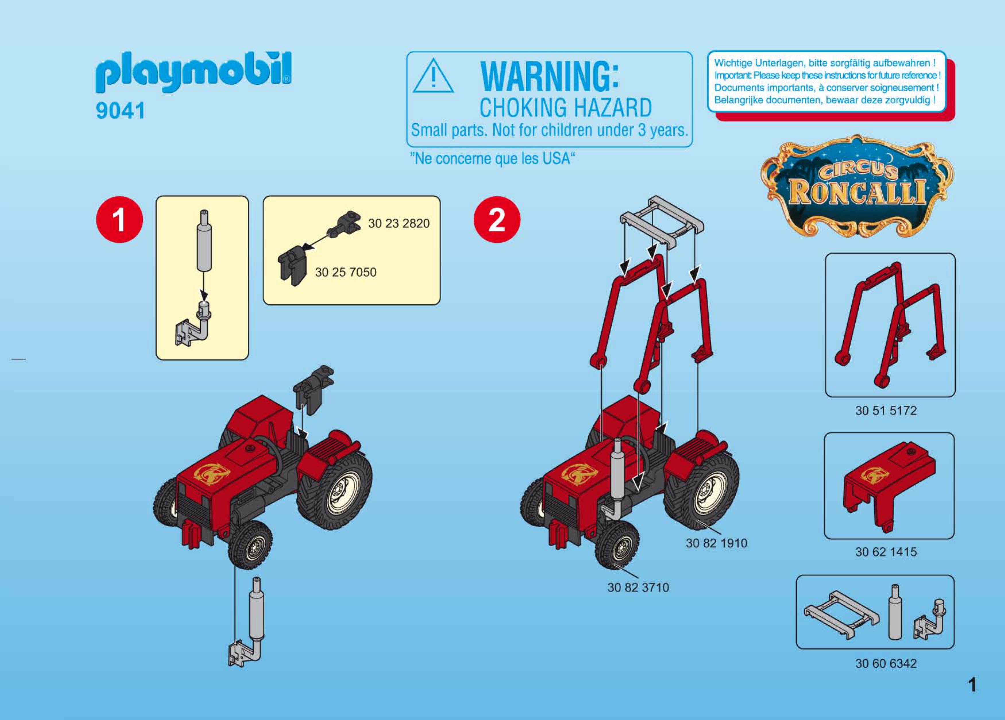 Mode d'emploi Playmobil set 9040 Circus Tente de cirque Roncalli