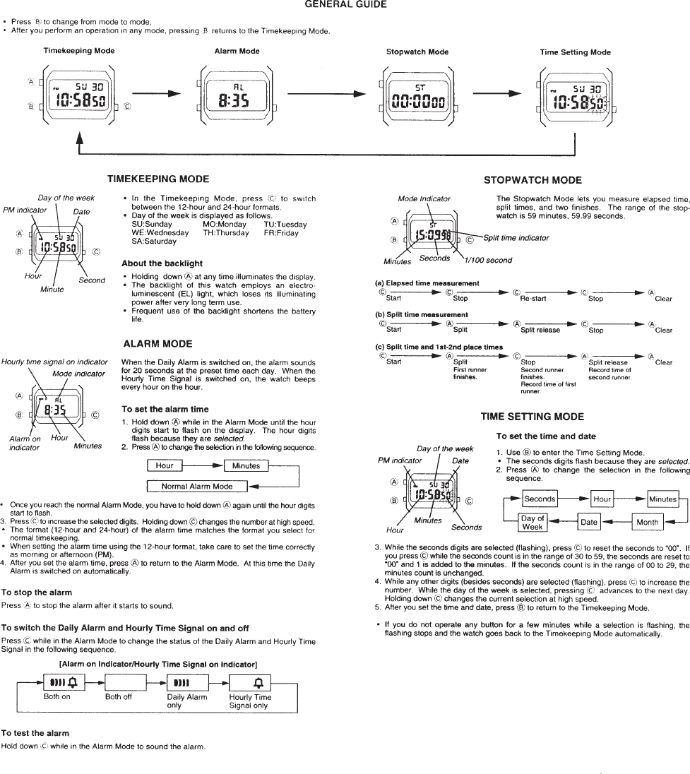 Casio F-105 mute instructions