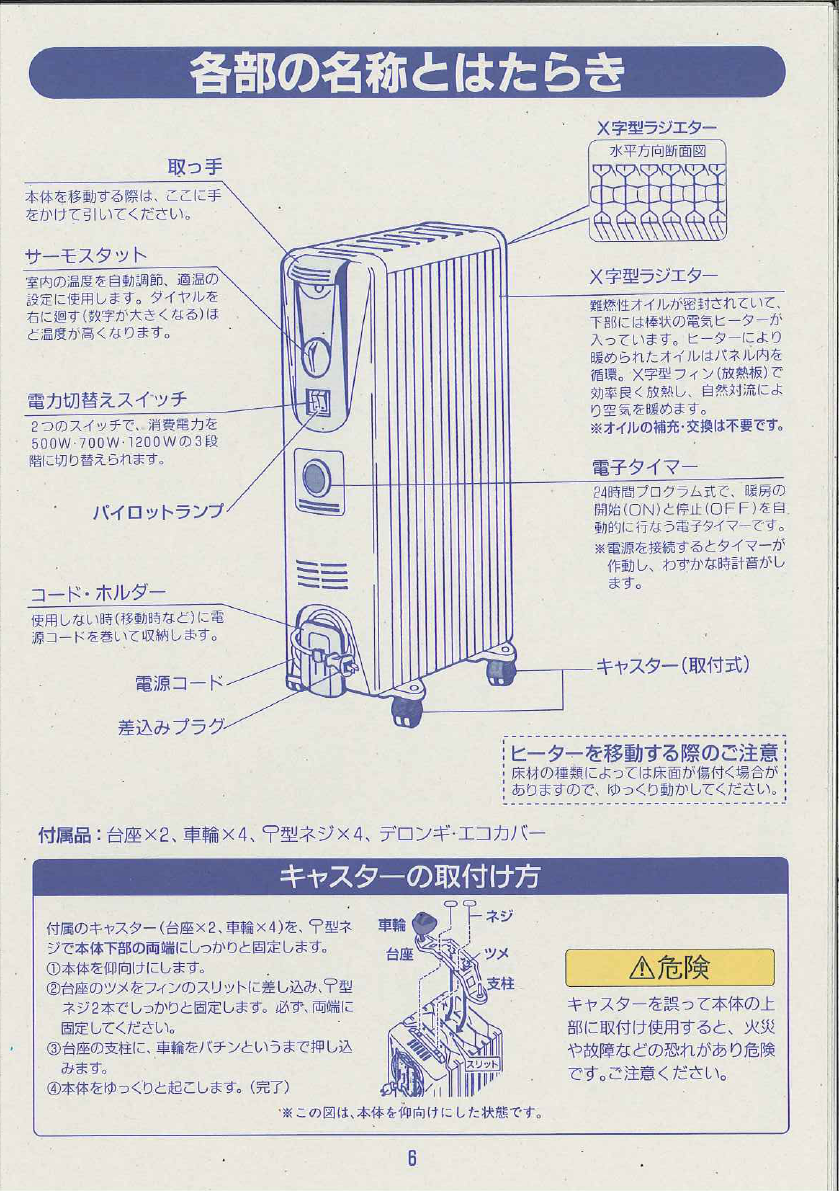 説明書 デロンギ 071221TEC ヒーター - ページ 7