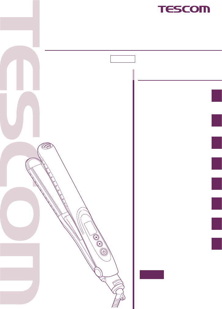 説明書 Tescom ITH1610 ヘアアイロン