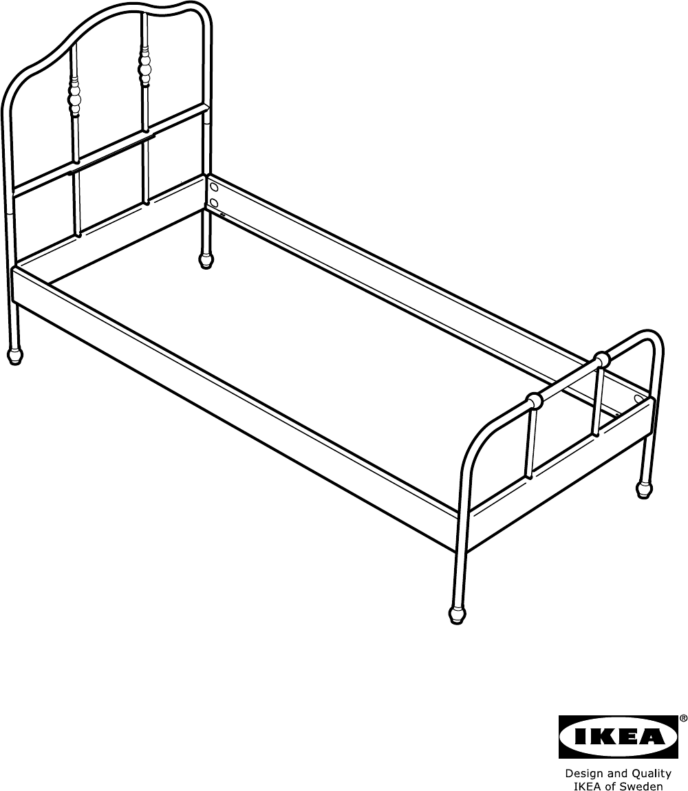 説明書 イケア SAGSTUA (90x200) ベッドフレーム