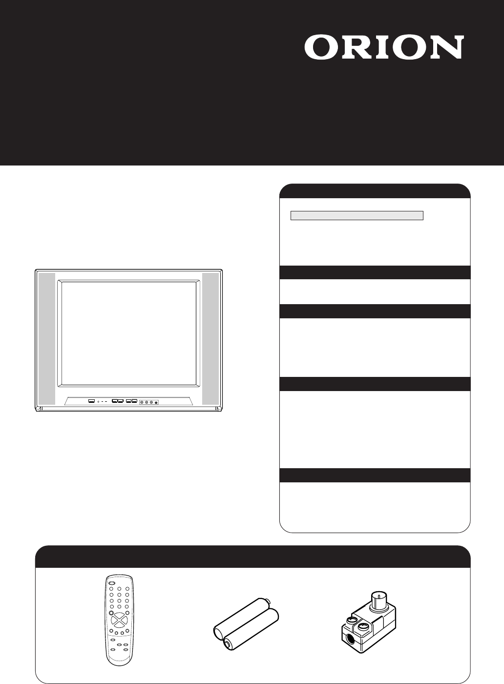 説明書 オリオン 21FX-01 テレビ