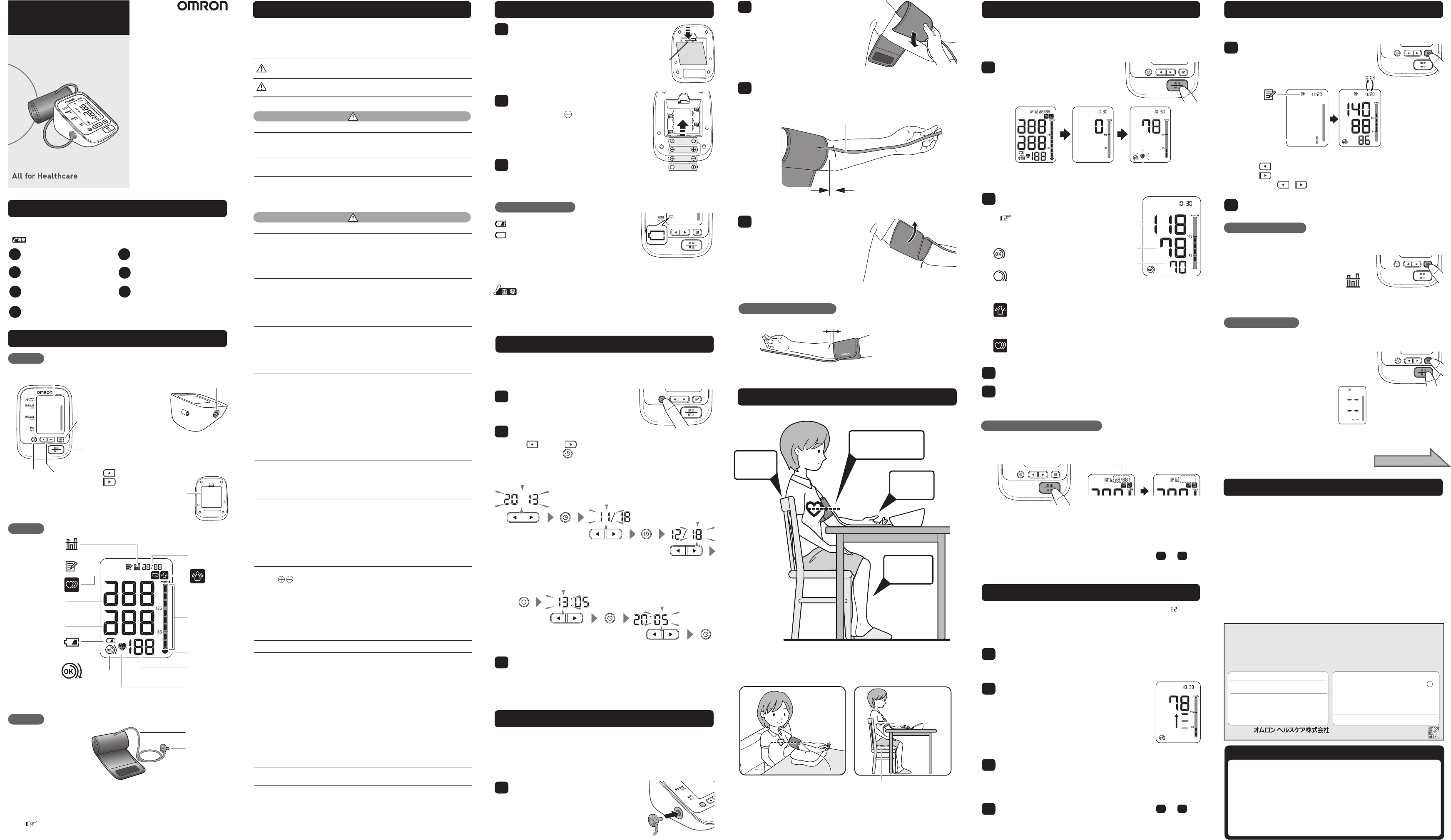説明書 オムロン HEM-8713 血圧モニター