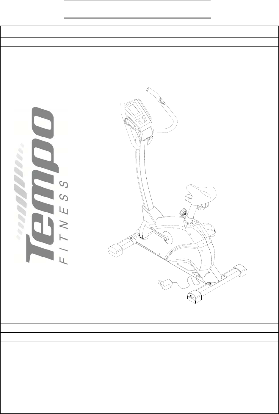 Tempo fitness exercise bike manual sale