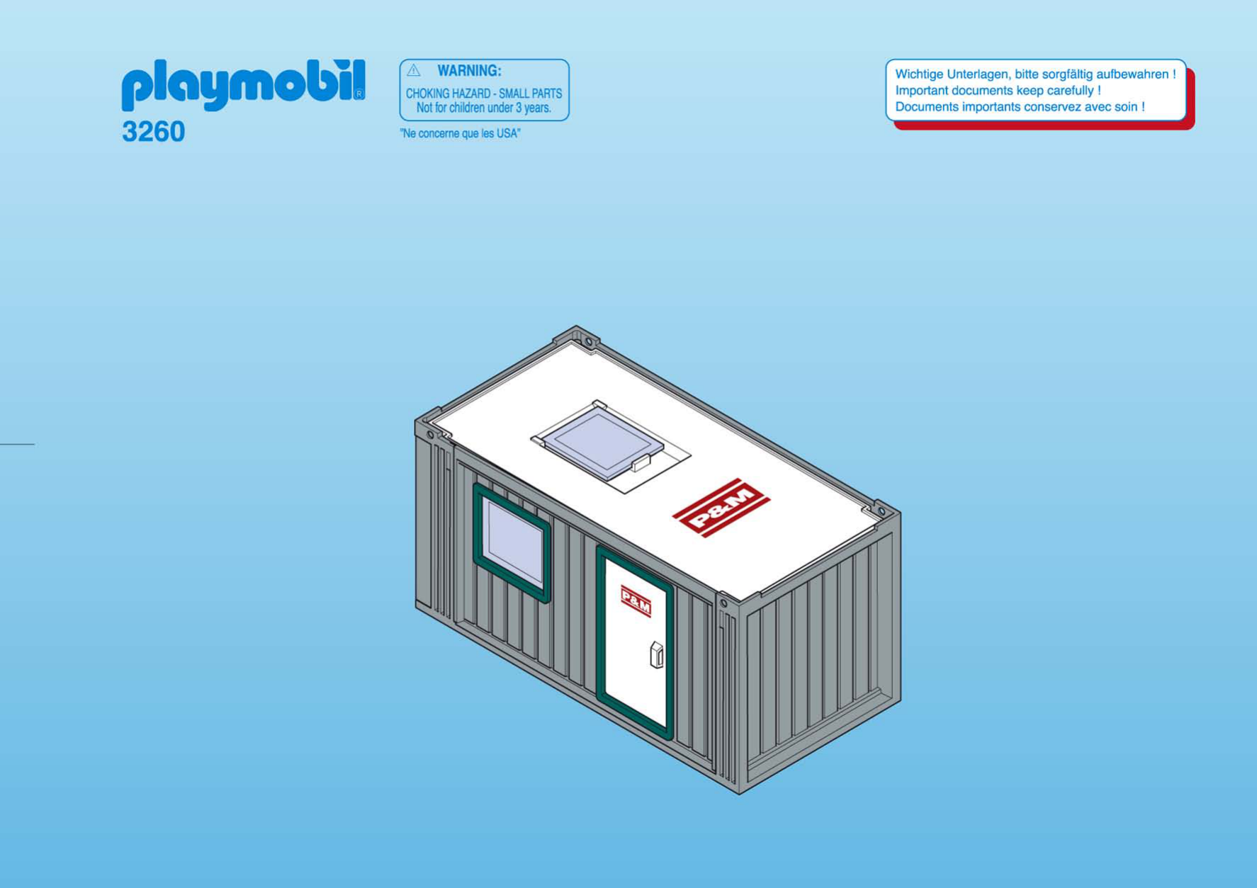 PLAYMOBIL CHANTIER 3260 : Cabane/ Bungalow /Algeco / baraque chantier (P&M) - Jeux & Jouets
