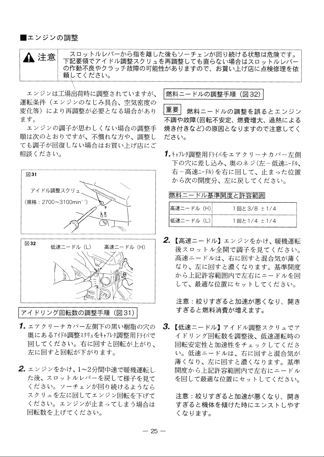 説明書 リョービ ES-336 チェーンソー - ページ 29