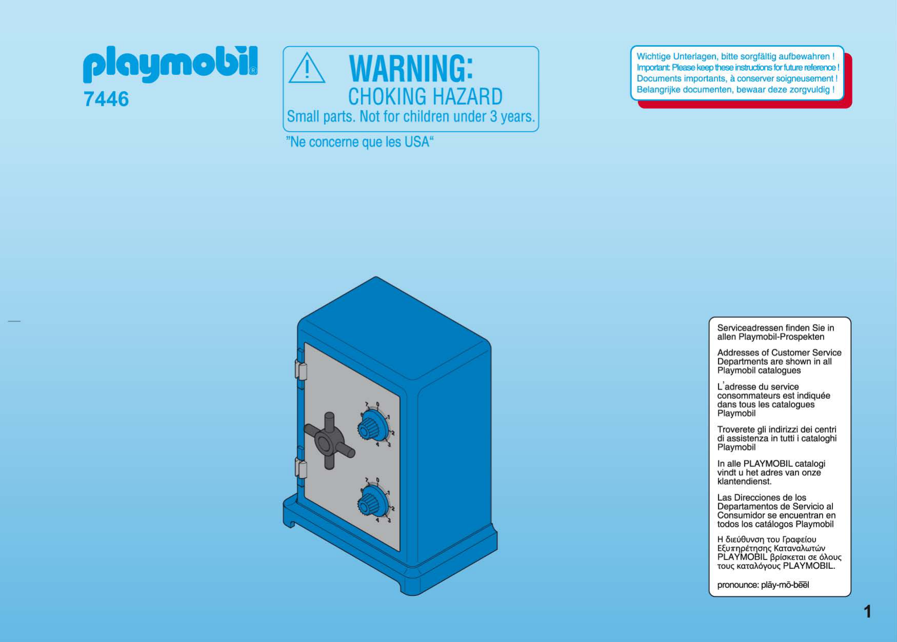 Playmobil safe combination online