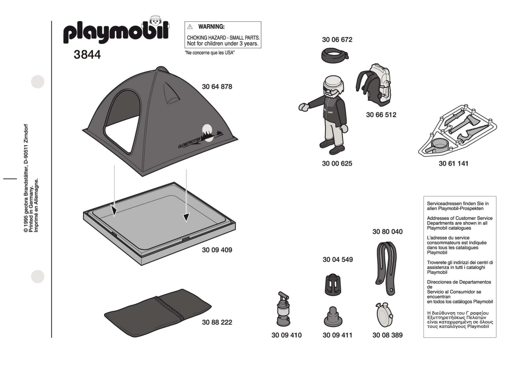 Bedienungsanleitung Playmobil set 3844 Outdoor Freizeit Urlaub Zelt