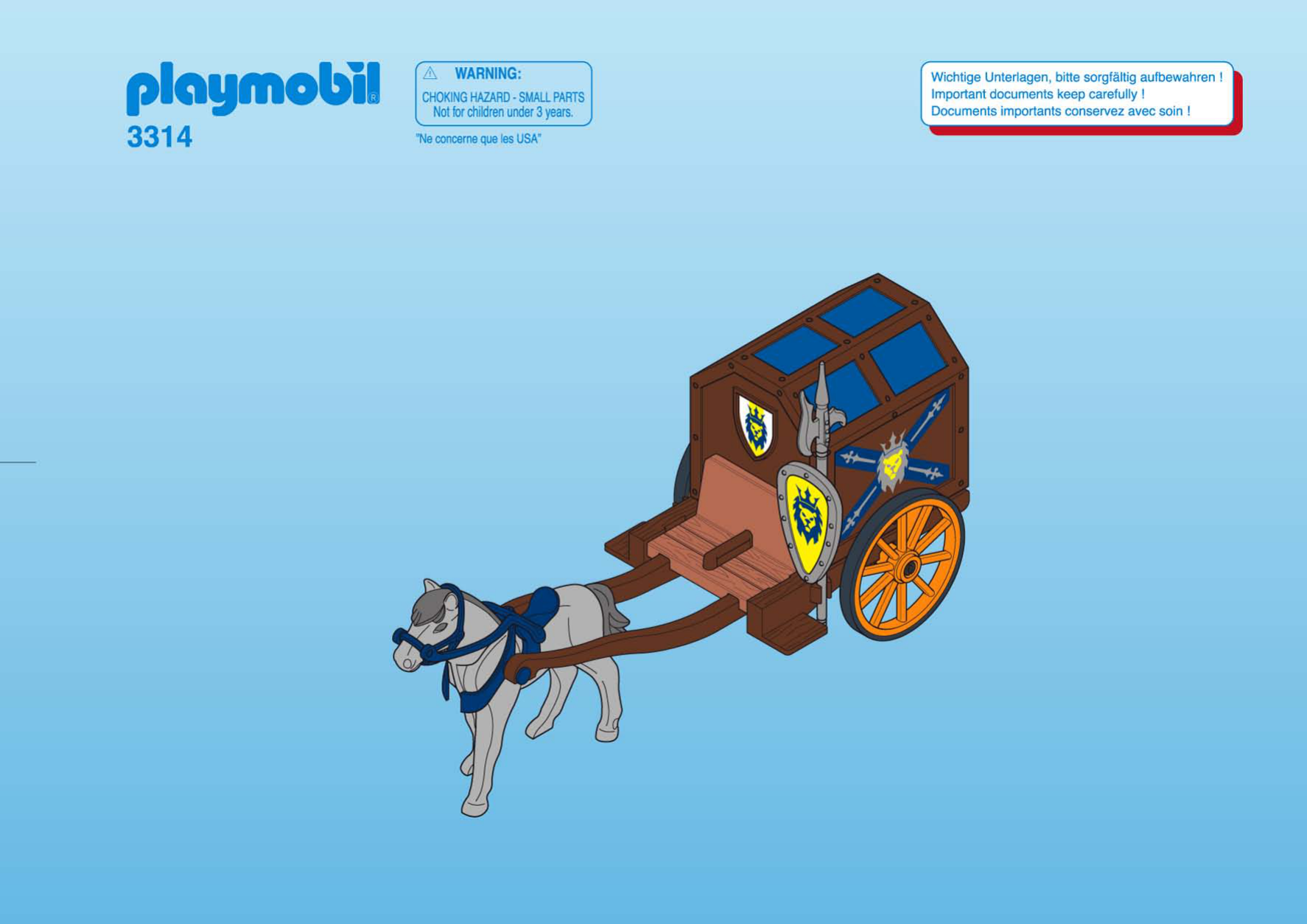 Playmobil 3314 – Prince, Convoi Et Trésor, Lot Chevaliers, Occasion
