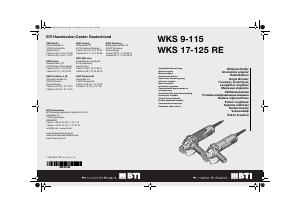 Руководство BTI WKS 17-125 RE Углошлифовальная машина