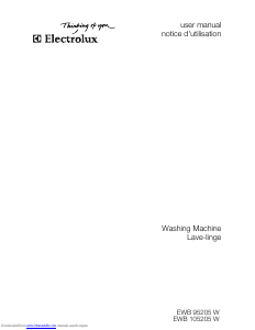 Manual Electrolux EWB95205W Washing Machine
