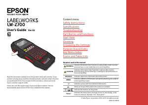 Handleiding Epson LabelWorks LW-Z700FK Labelprinter
