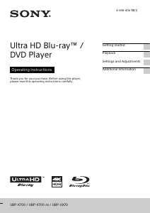 Handleiding Sony UBP-X70 Blu-ray speler
