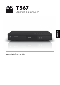 Manual NAD T 567 Leitor de blu-ray