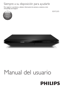 Manual de uso Philips BDP2205 Reproductor de blu-ray
