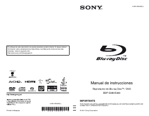 Manual de uso Sony BDP-S380 Reproductor de blu-ray