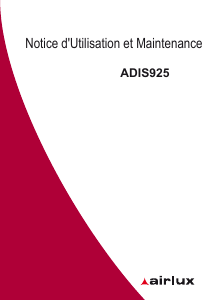 Mode d’emploi Airlux ADIS925 Lave-vaisselle