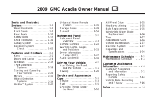 Handleiding GMC Acadia (2009)