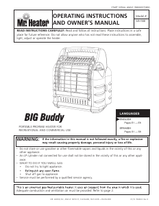 Manual de uso Mr. Heater MH188 Calefactor