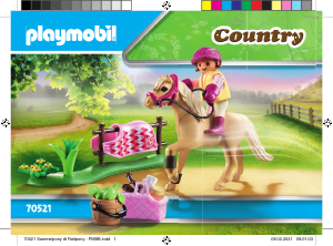 Handleiding Playmobil set 70521 Riding Stables Collectie pony duitse rijpony