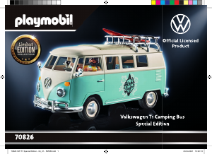 Handleiding Playmobil set 70826 Volkswagen T1 Camping Bus - Special Edition