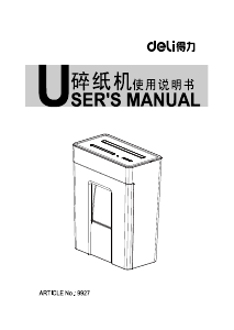 Manual Deli 9927 Paper Shredder
