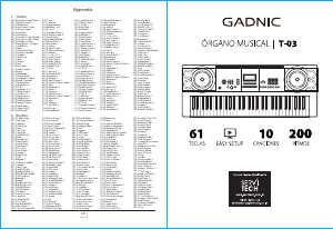 Handleiding Gadnic ORG00004 Keyboard