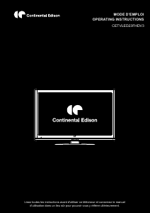 Manual Continental Edison CETVLED23FHDV3 LED Television