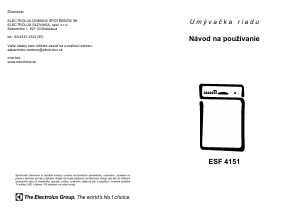 Návod Electrolux ESF4151 Umývačka riadu
