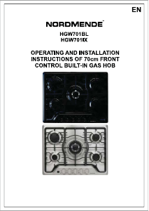 Handleiding Nordmende HGW701BL Kookplaat