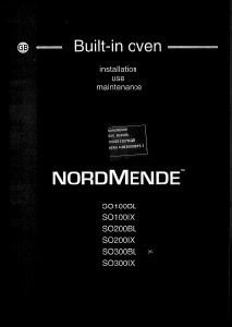 Bruksanvisning Nordmende SO200IX Ugn