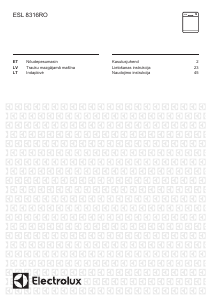 Vadovas Electrolux ESL8316RO Indaplovė