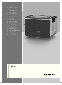 Kullanım kılavuzu Siemens TT86103 Ekmek kızartma makinesi