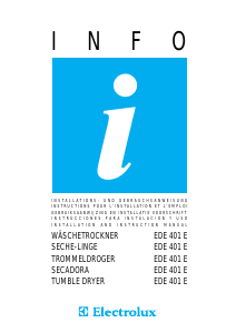 Handleiding Electrolux EDE401E Wasdroger