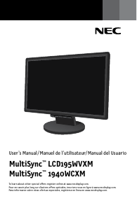 Manual NEC MultiSync LCD195WVXM LCD Monitor