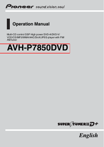 Manual Pioneer AVH-P7850DVD Car Radio