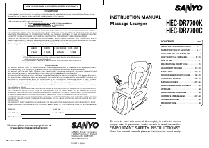 Manual Sanyo HEC-DR7700K Massage Device