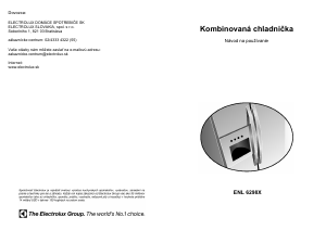 Návod Electrolux ENL6298X Mraznička