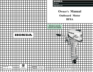 Manual Honda BF8A Outboard Motor