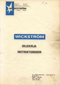 Käyttöohje Wickström W3 Venemoottori