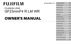 Bedienungsanleitung Fujifilm Fujinon GF23mmF4 R LM WR Objektiv