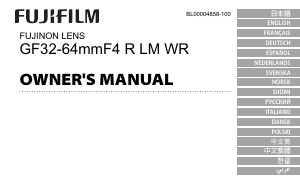 Manuale Fujifilm Fujinon GF32-64mmF4 R LM WR Obiettivo