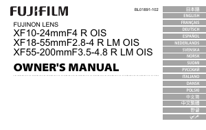 Bruksanvisning Fujifilm Fujinon XF18-55mmF2.8-4 R LM OIS Kameralinse