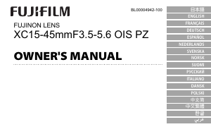 Bedienungsanleitung Fujifilm Fujinon XC15-45mmF3.5-5.6 OIS PZ Objektiv